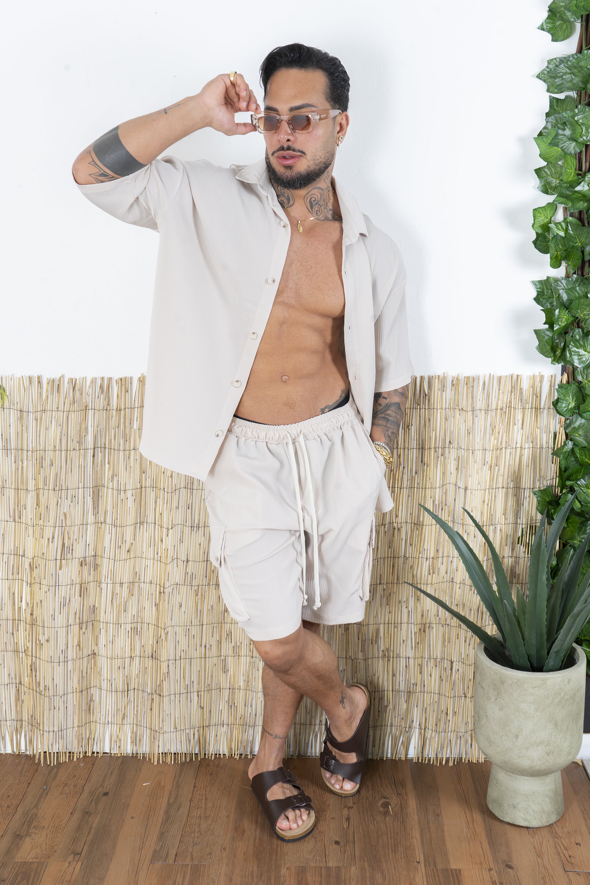 Coordinato Costine Camicia e Bermuda  Cargo Art. Cd106