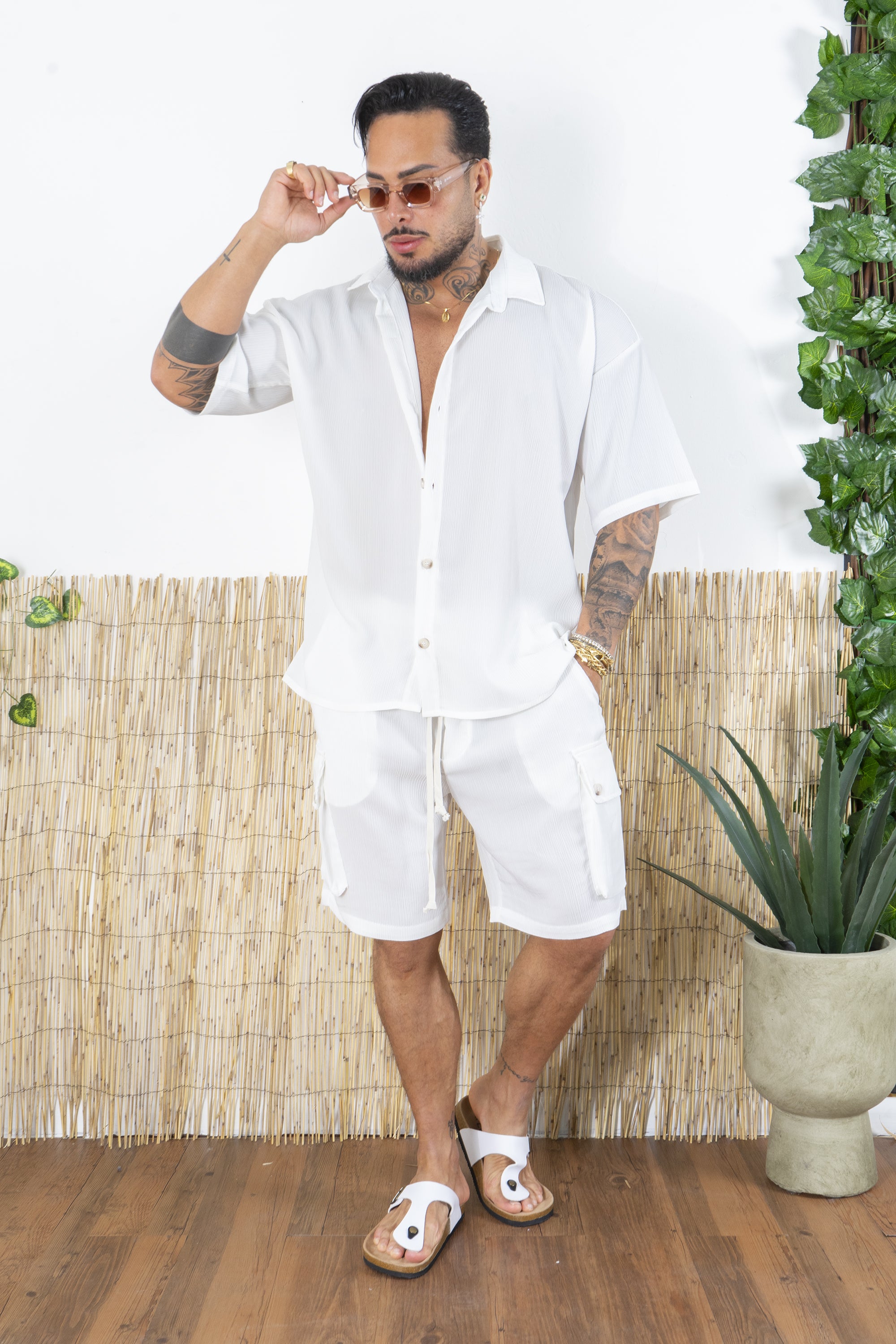 Coordinato Costine Camicia e Bermuda  Cargo Art. Cd106