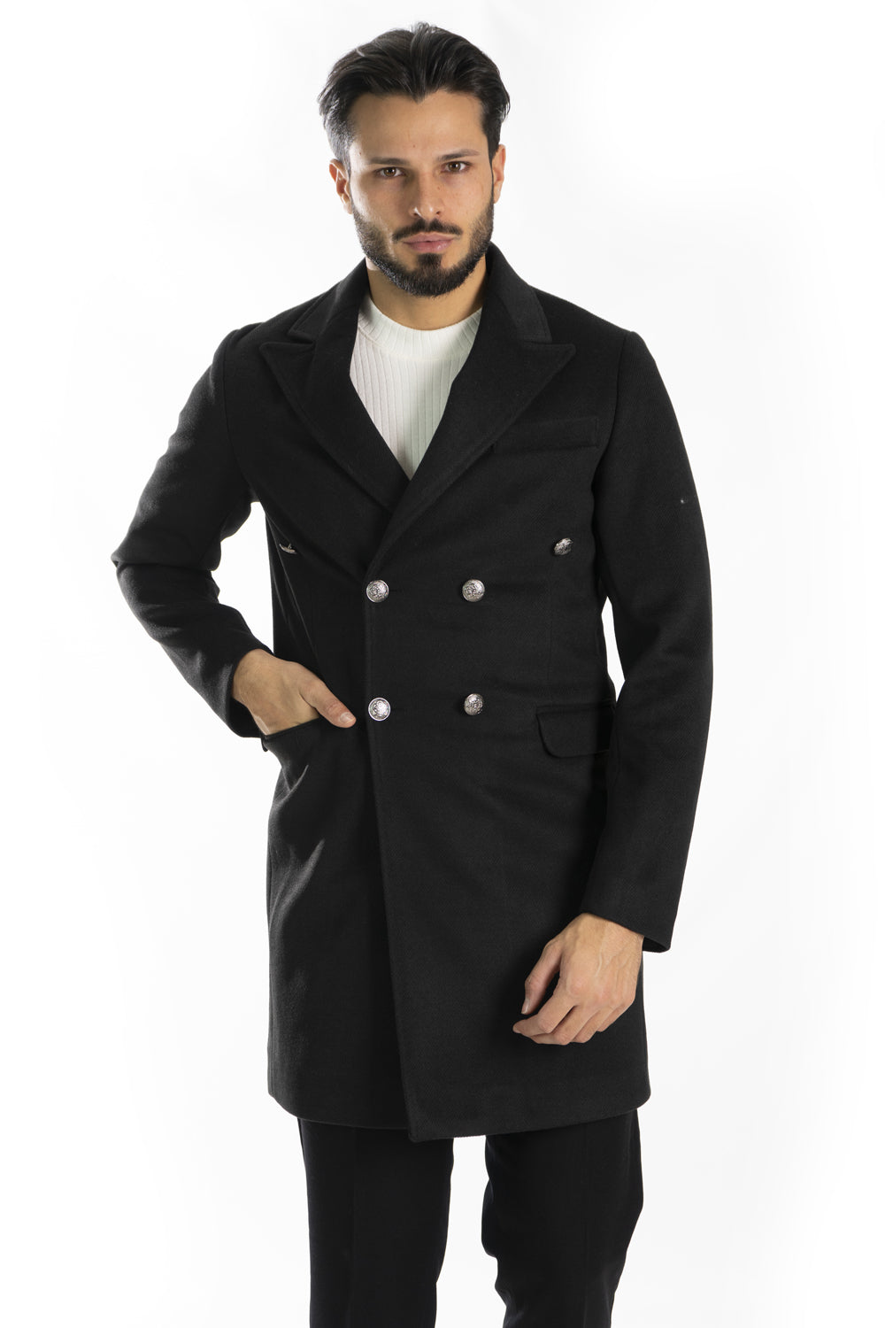 Cappotto Uomo Doppio Petto 6 bottoni Nido D'ape Art. Cp35