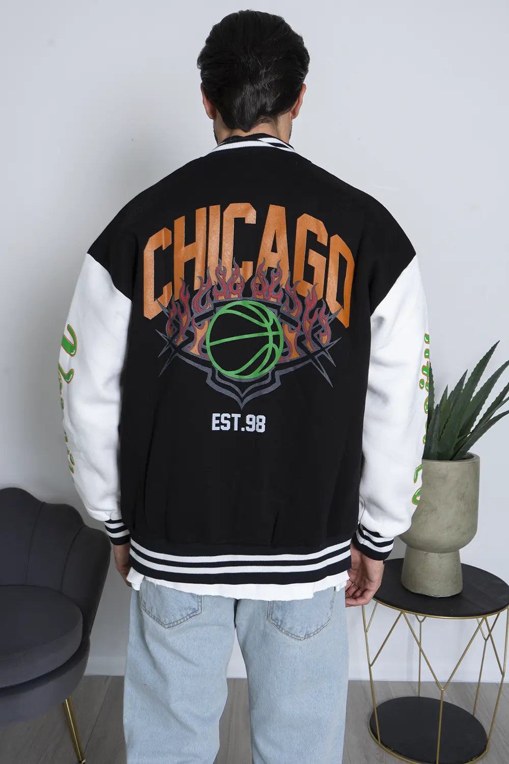 Felpa Uomo Varsity College Chicago Felpata Art. Fe143