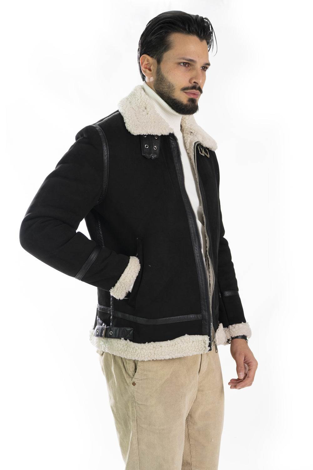 Giubbotto Uomo Montone Scamosciato Shearling Art. Gb155