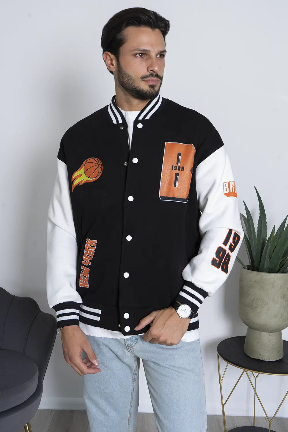 Felpa Uomo Varsity College 'Bronx' Art. Fe144