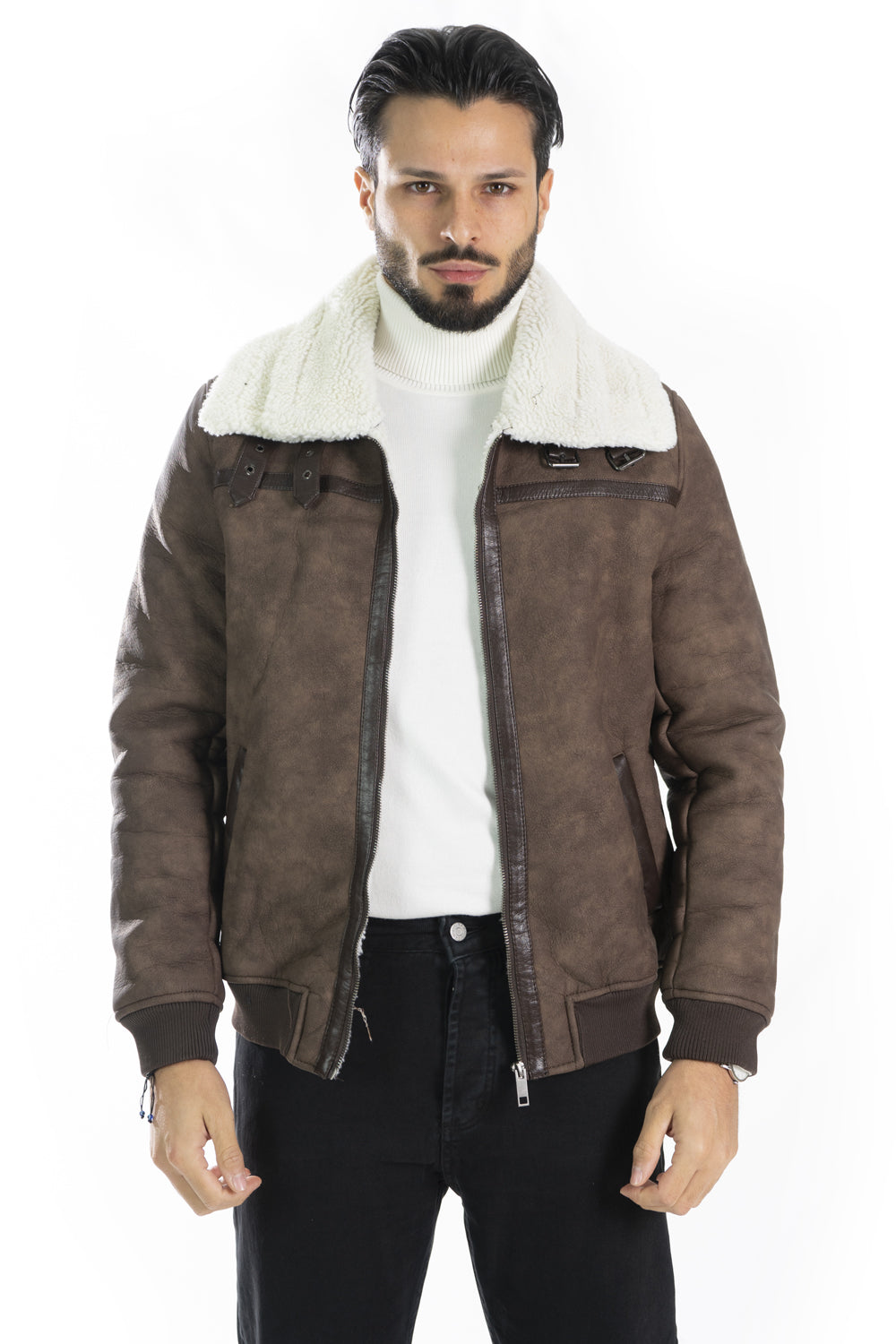 Giubbotto Chiodo Uomo Montone Shearling Art. Gb154