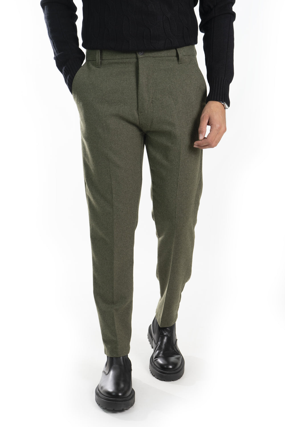 Pantalone Uomo Lana Bottone Centrale Art. Pt180