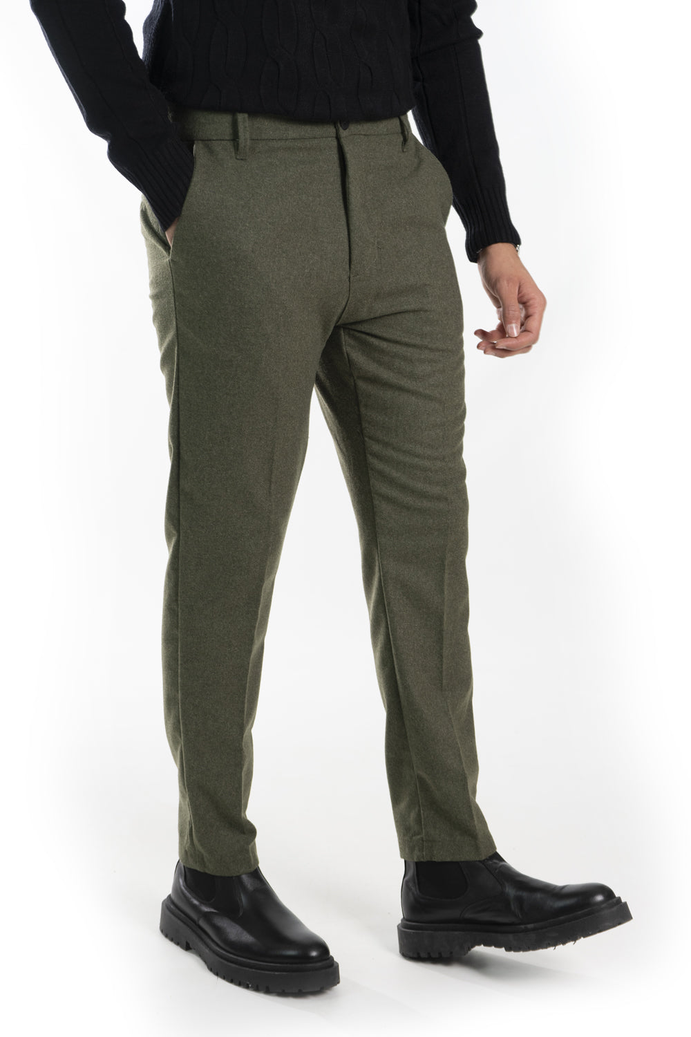 Pantalone Uomo Lana Bottone Centrale Art. Pt180