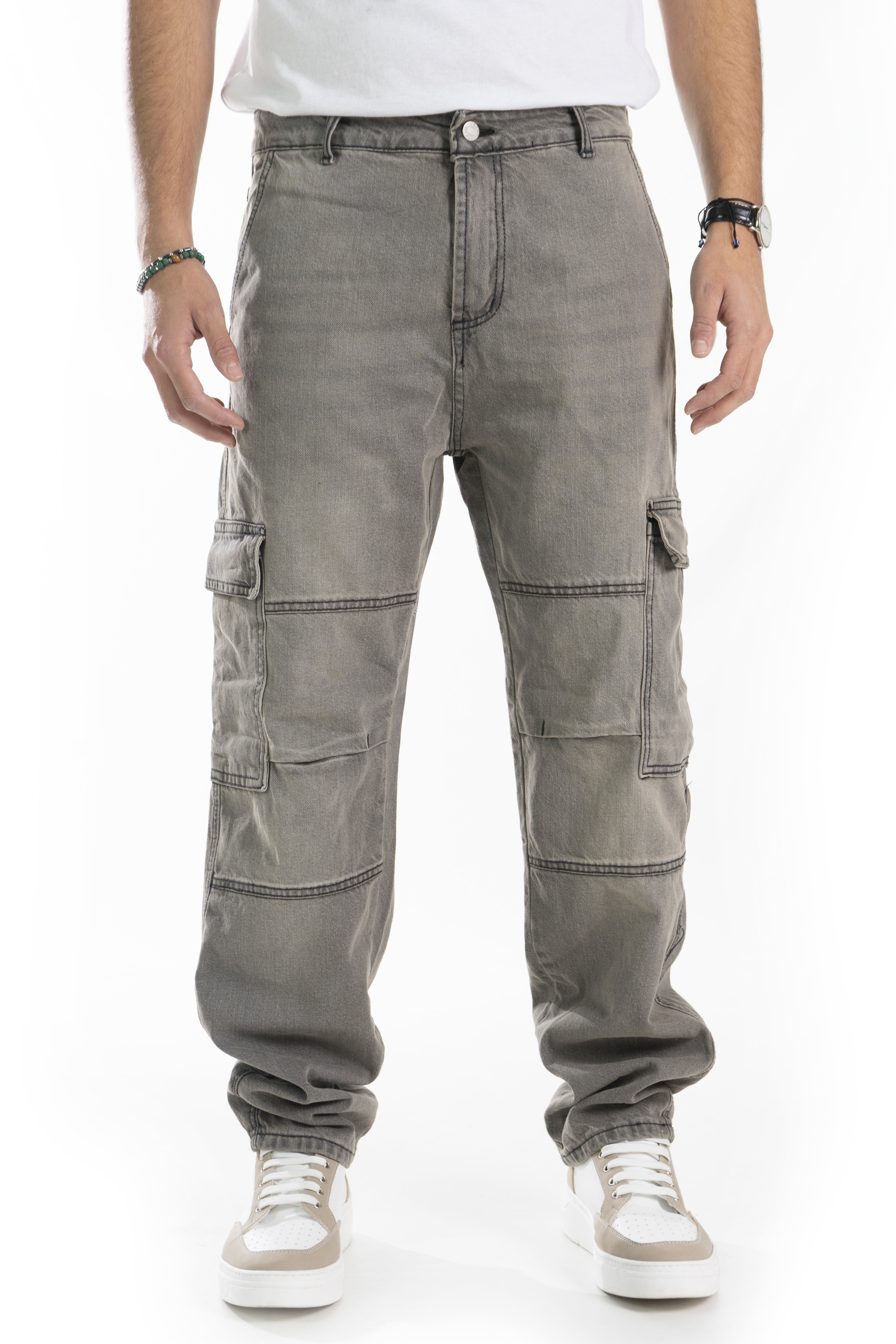 Jeans Uomo Cargo Tasconi Vintage Grey Art. JS431