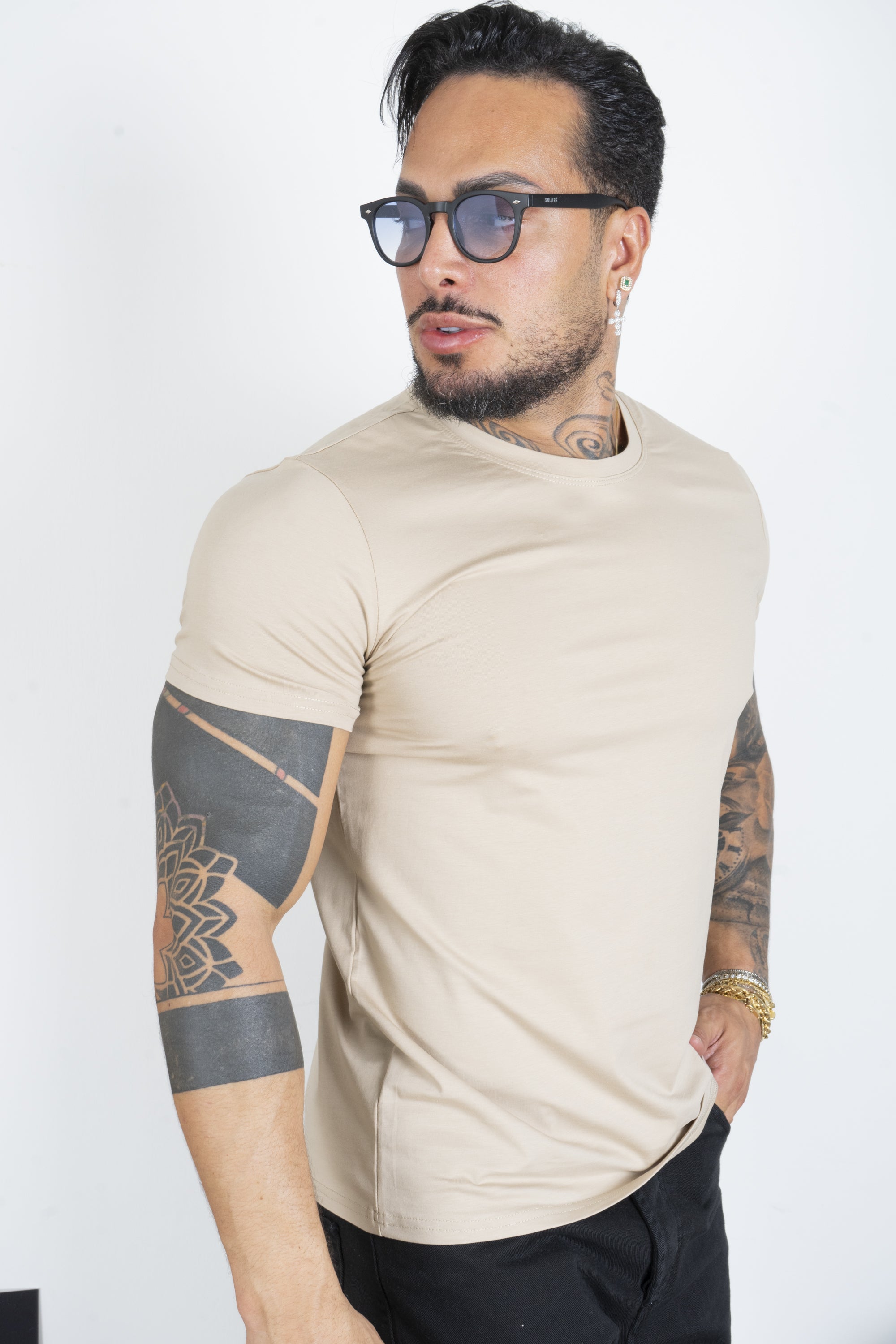 Slim Fit Basic Men's T-Shirt Solid Color Art. Ts163