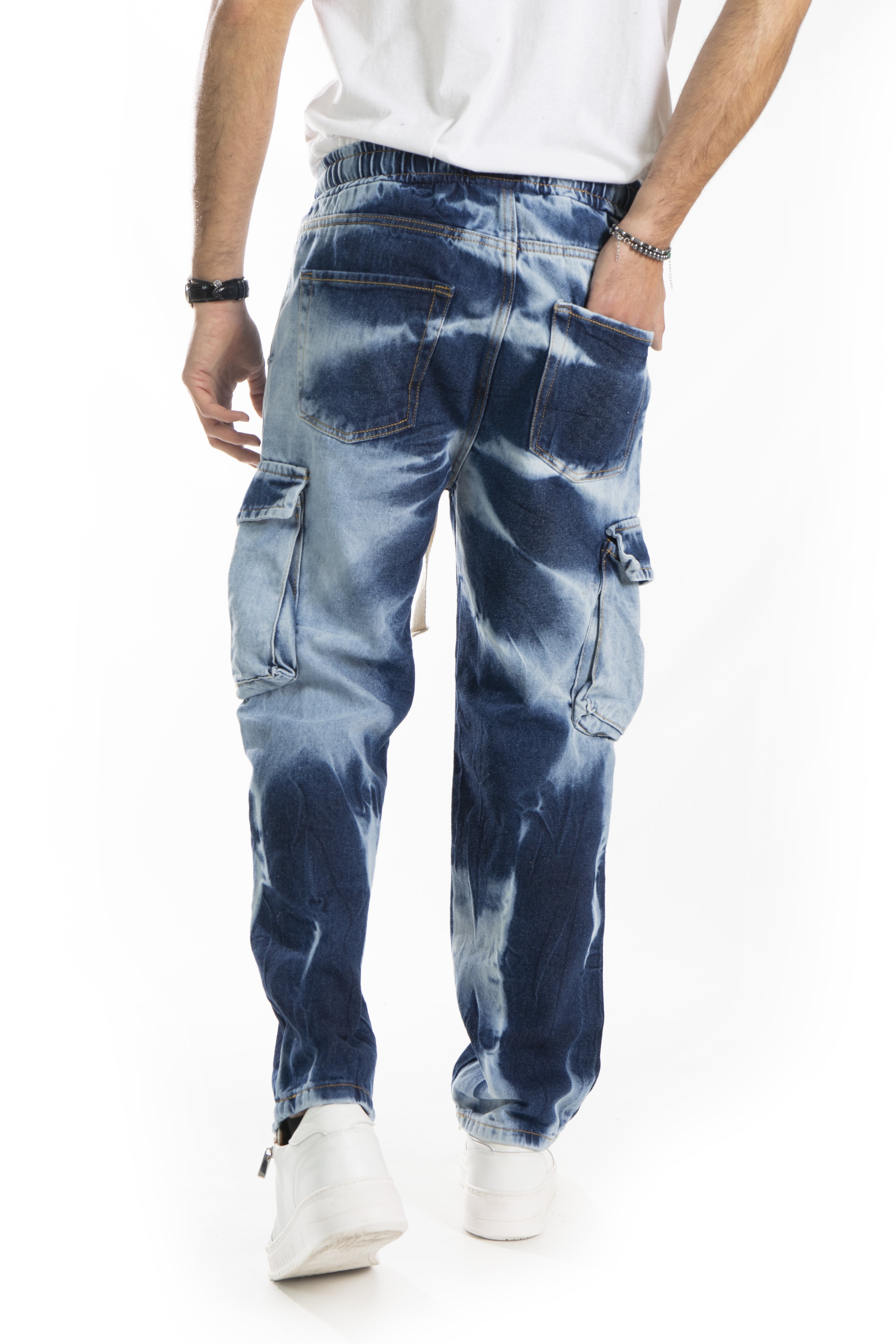 Jeans Uomo Vita Jogger Cargo Bicolore Art. JS427