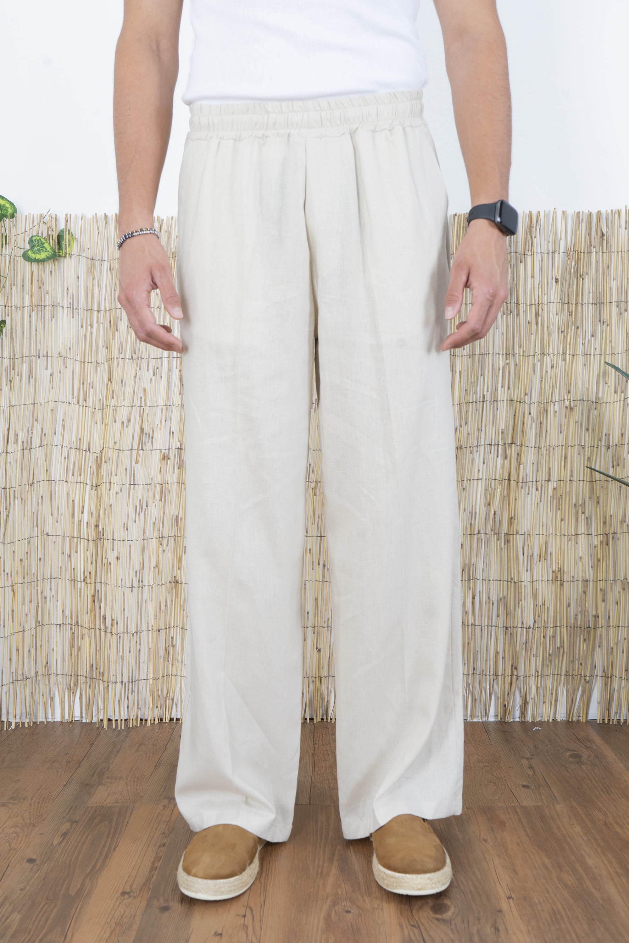 Pantalone In Lino Fondo Largo Art. Pt209