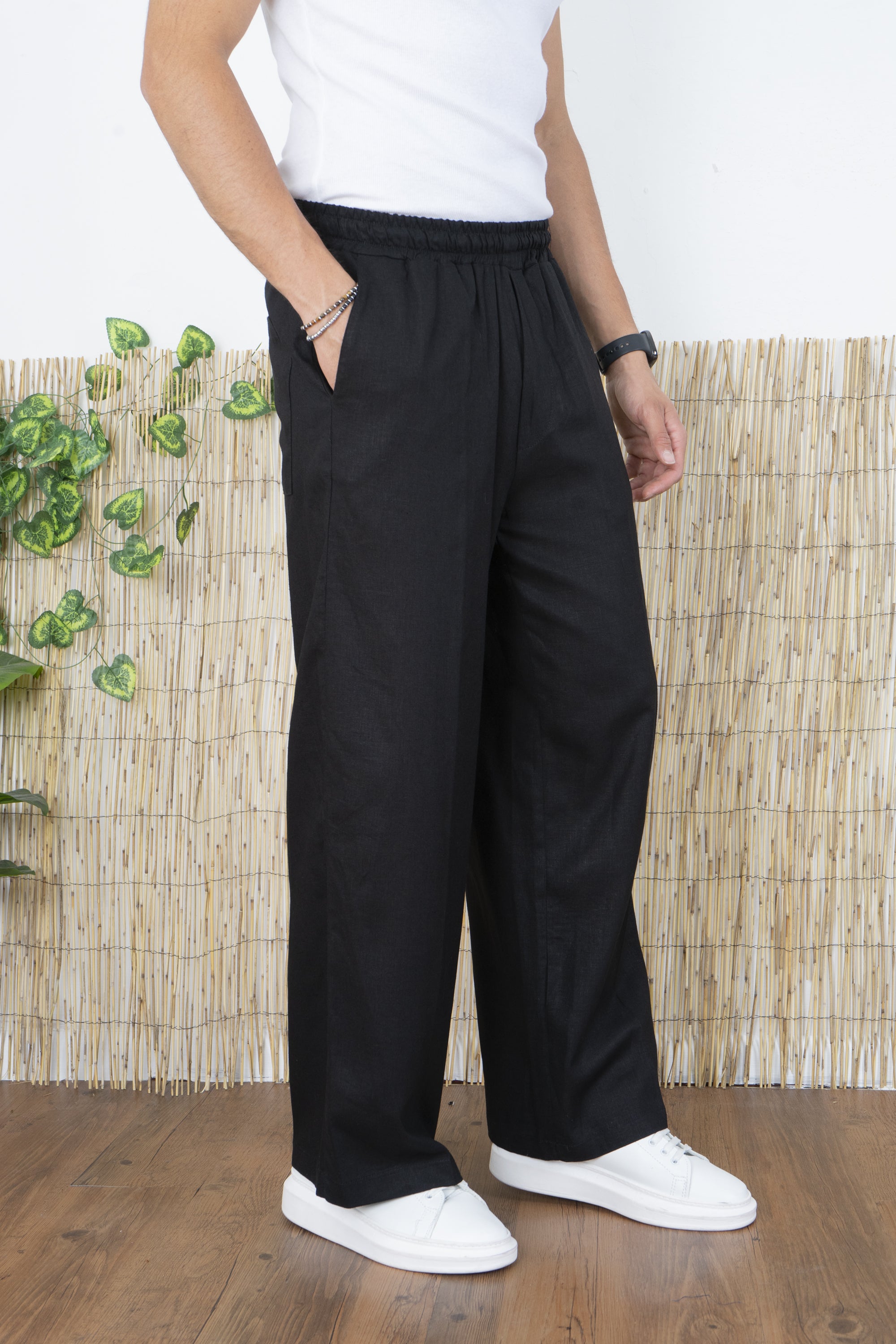 Pantalone In Lino Fondo Largo Art. Pt209