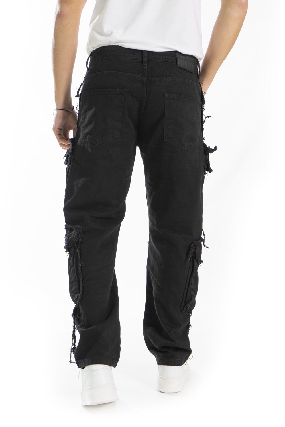 Jeans Uomo Cargo Sfrangiato Con tasconi Art. JS439