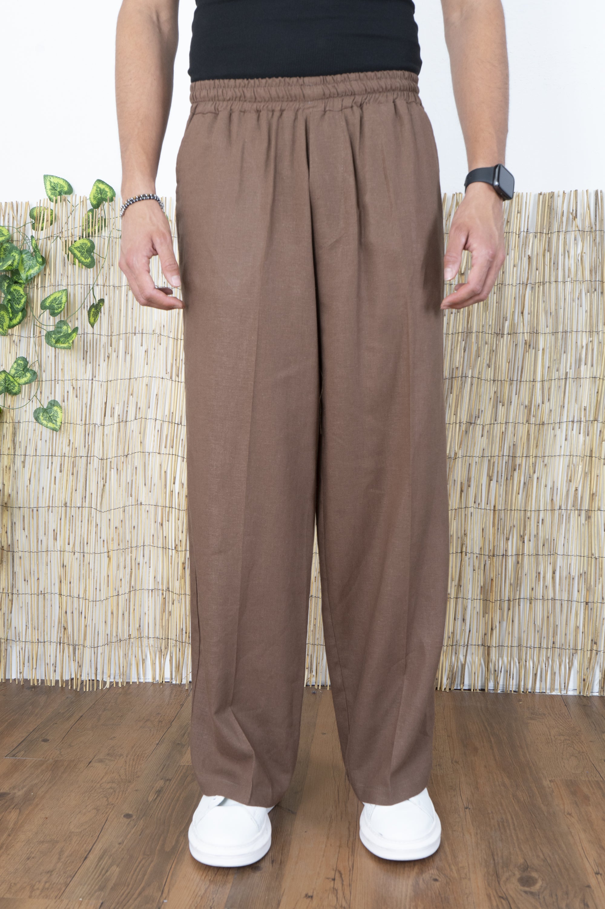 Pantalone In Lino Fondo Largo Art. Pt209