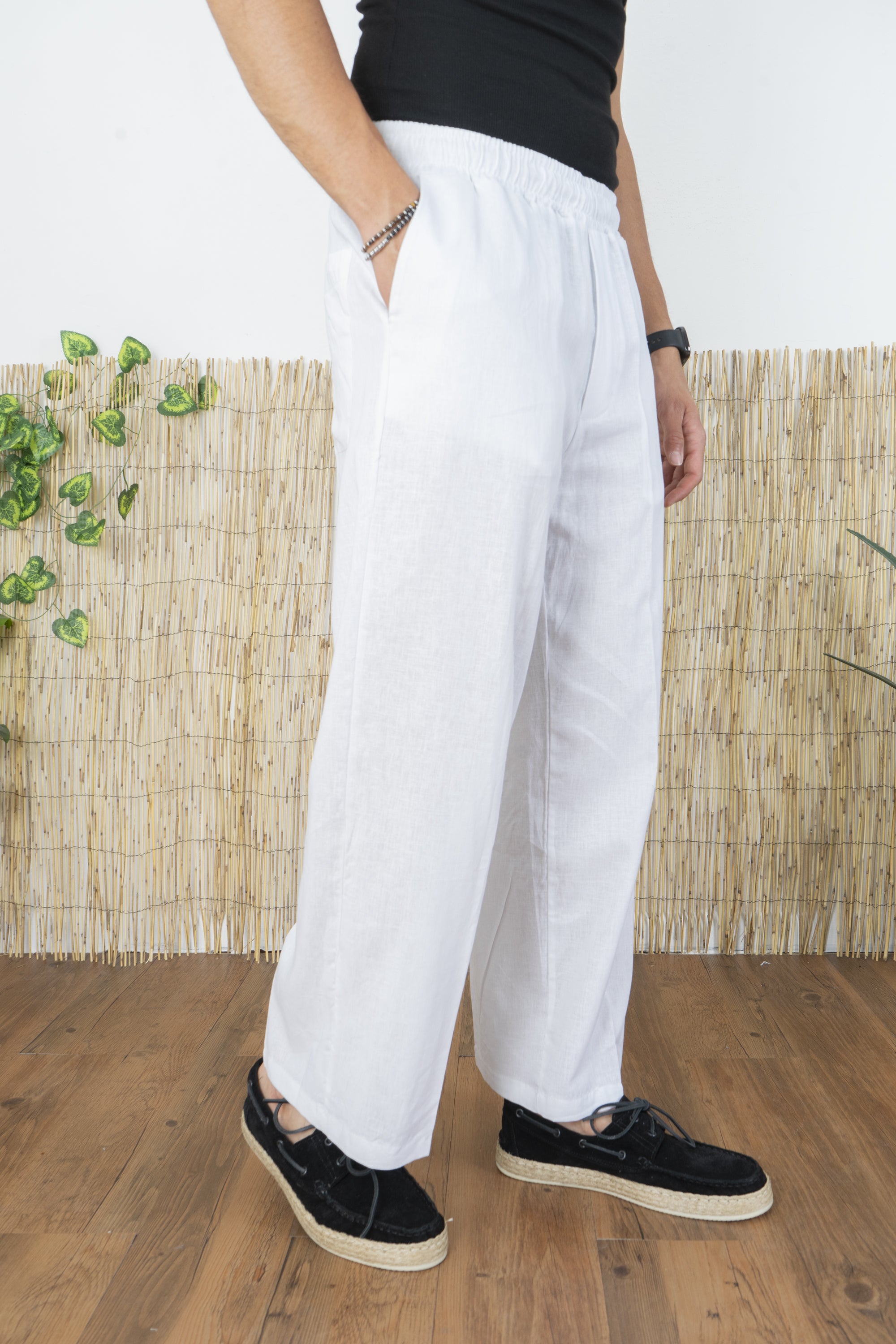 Pantalone In Lino Fondo Largo Art. Pt209