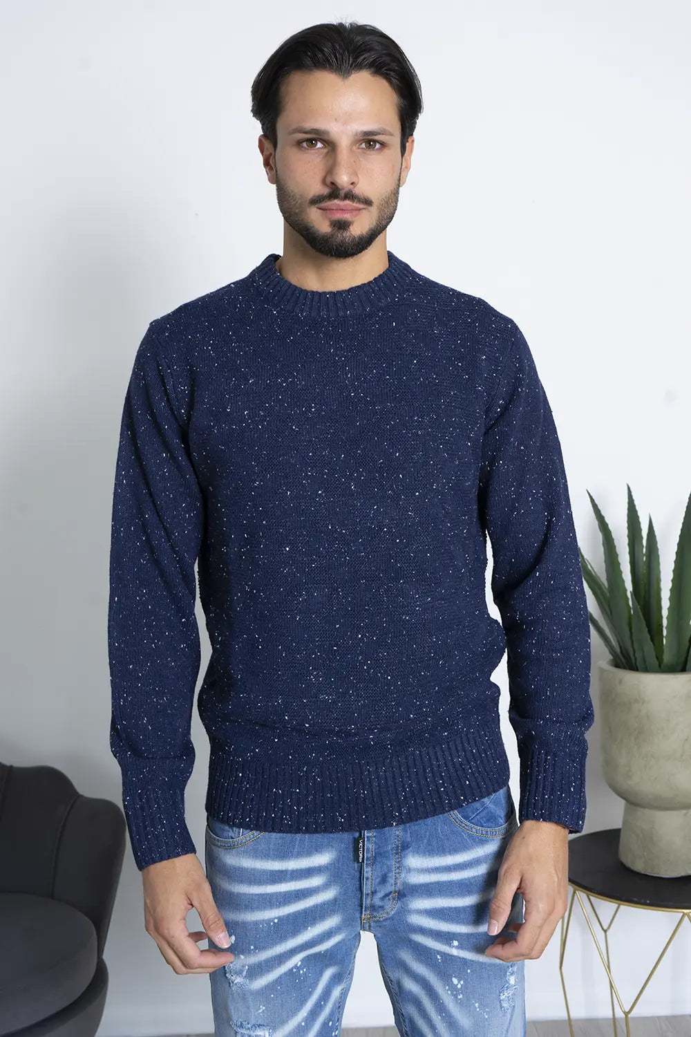 Maglione Pullover Girocollo Mélange Art. MG153