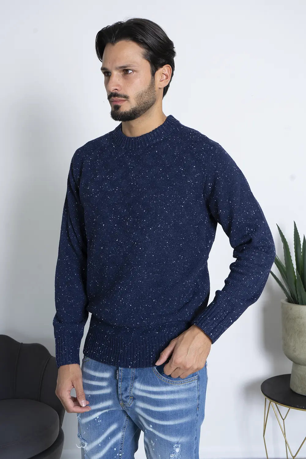 Maglione Pullover Girocollo Mélange Art. MG153