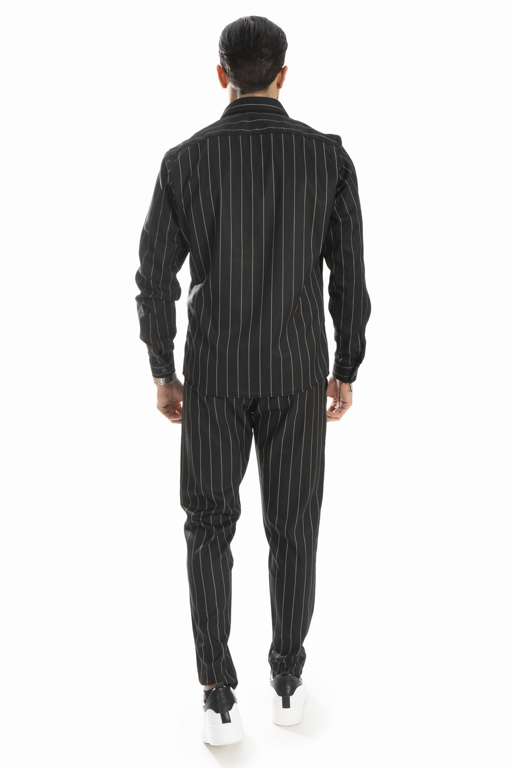 Coordinato Uomo Camicia e Pantalone Gessato Art. CD40