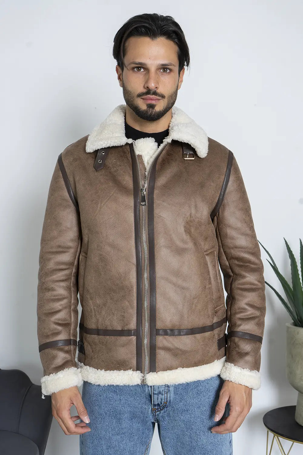 Giubbotto Shearling Pelliccia Sintetica Art. Gb179