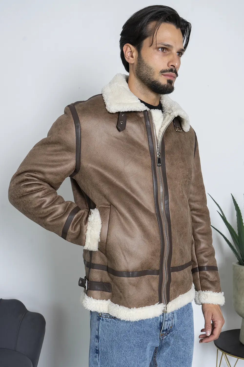 Giubbotto Shearling Pelliccia Sintetica Art. Gb179