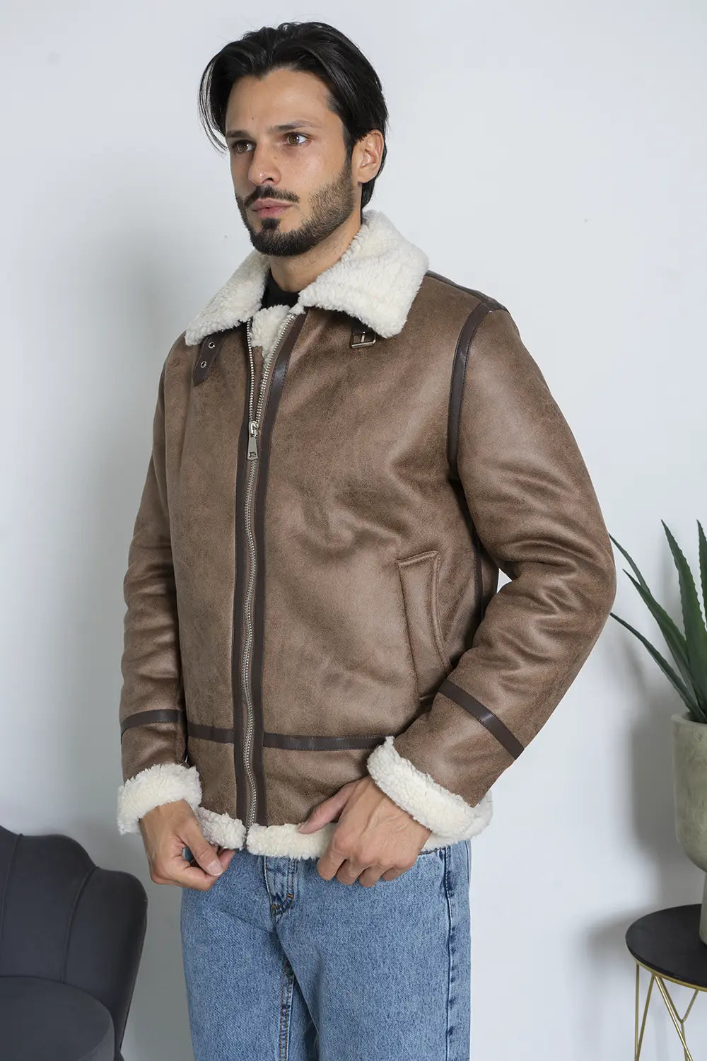 Giubbotto Shearling Pelliccia Sintetica Art. Gb179