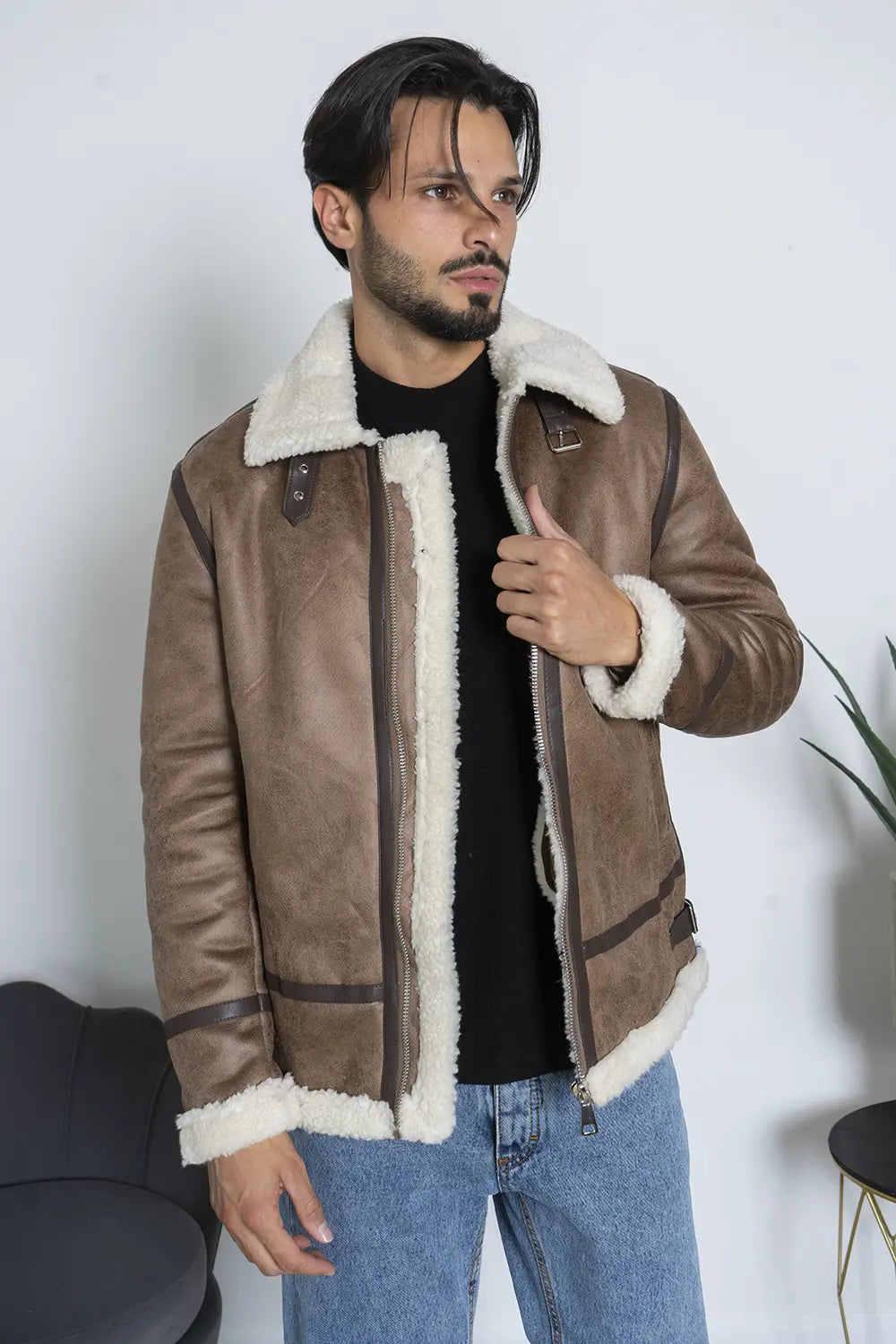 Giubbotto Shearling Pelliccia Sintetica Art. Gb179