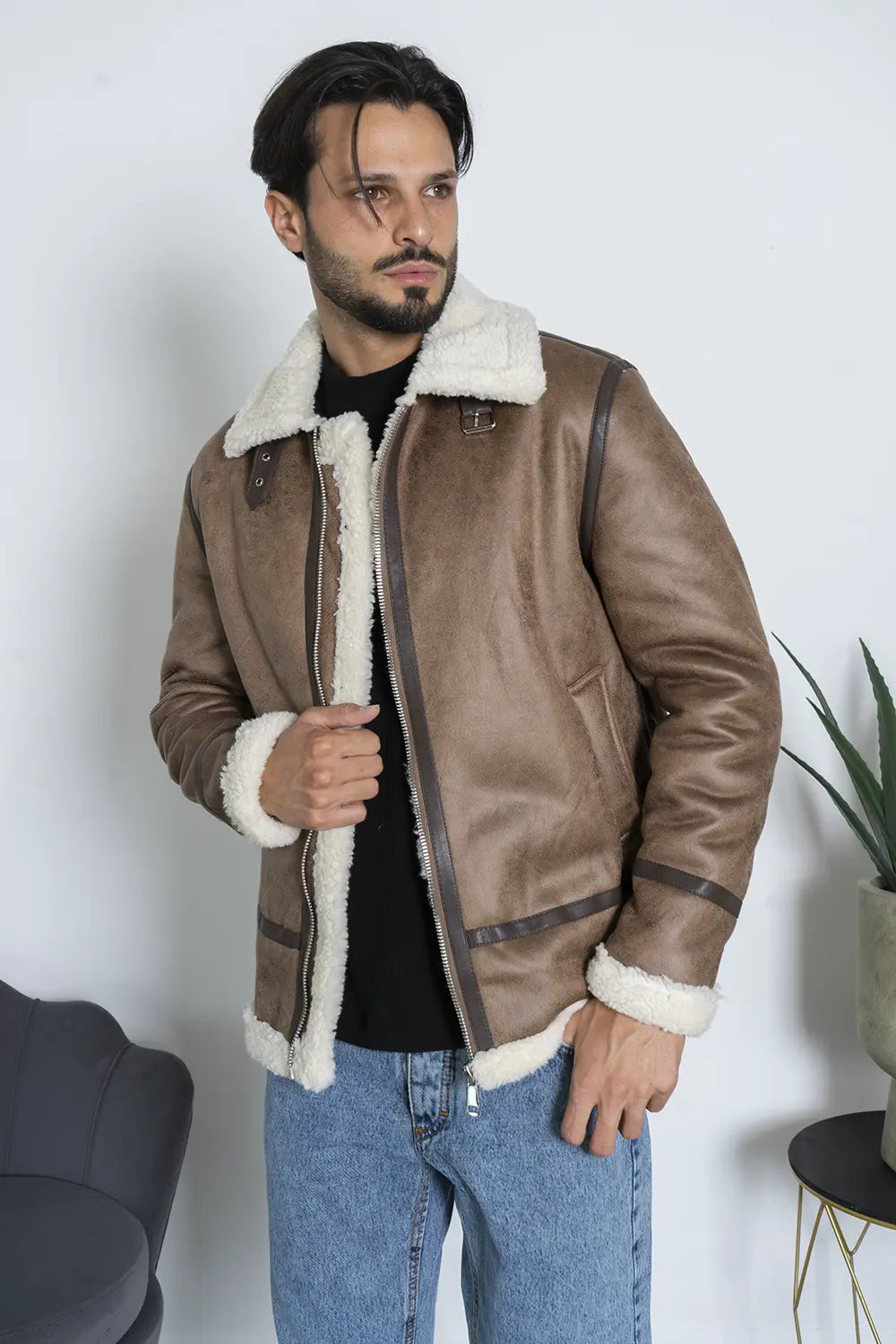 Giubbotto Shearling Pelliccia Sintetica Art. Gb179