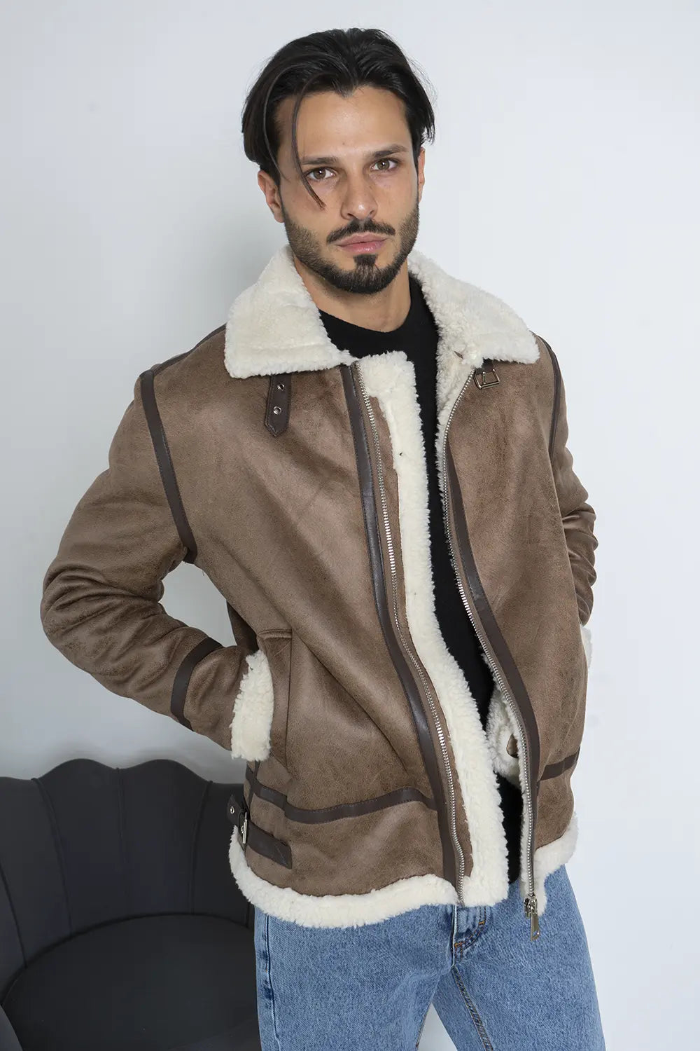 Giubbotto Shearling Pelliccia Sintetica Art. Gb179