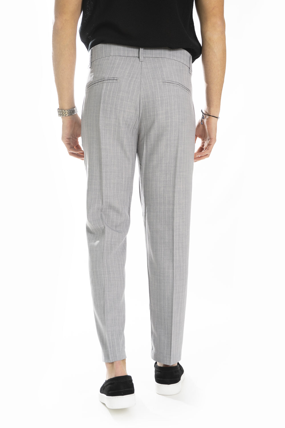 Pantalone Uomo Bottone Laterale Gessato Art. Pt187