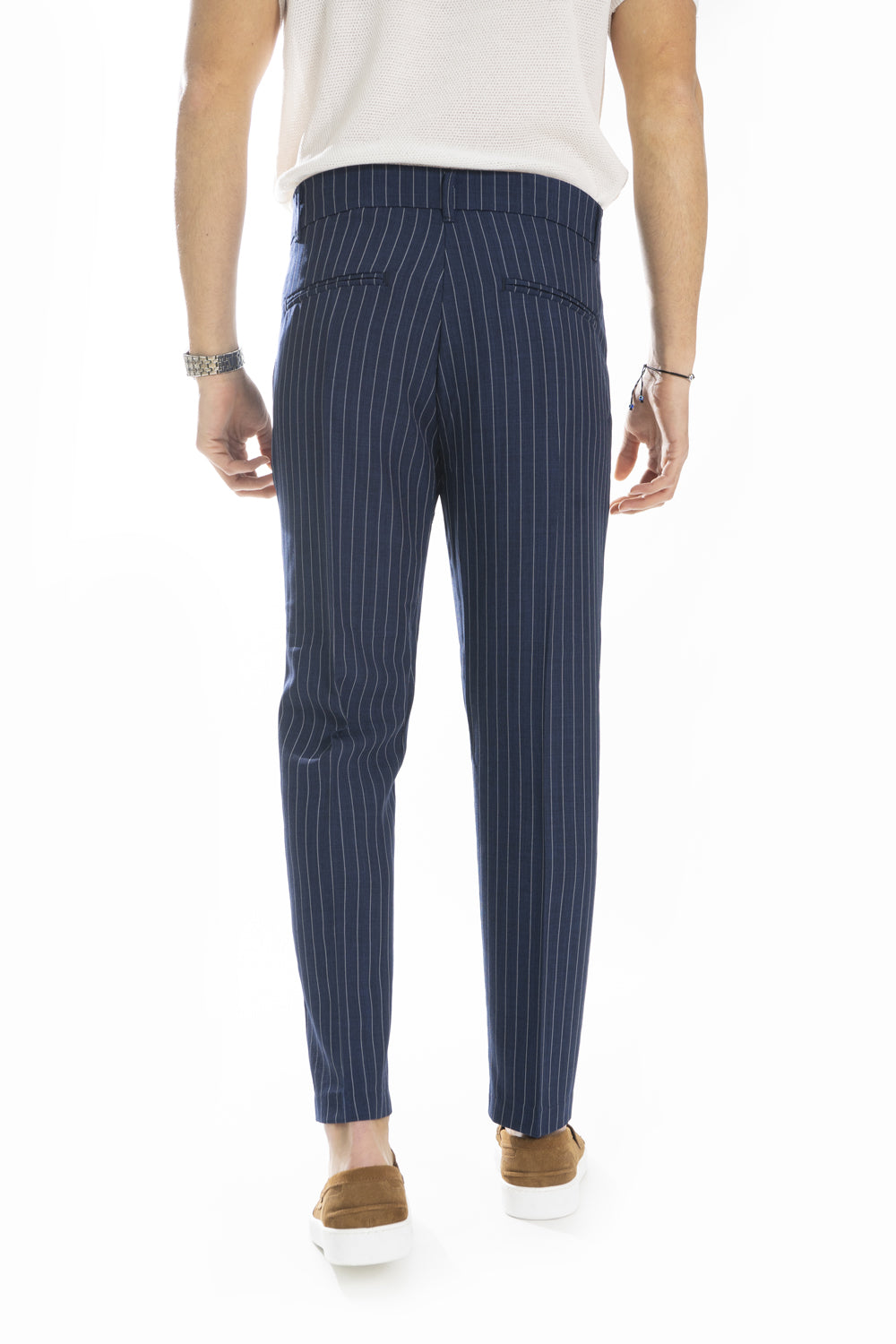 Pantalone Uomo Bottone Laterale Gessato Art. Pt187