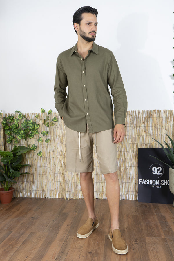 Set Outfit Uomo Camicia e Bermuda Casual Elegante Art. Cd120