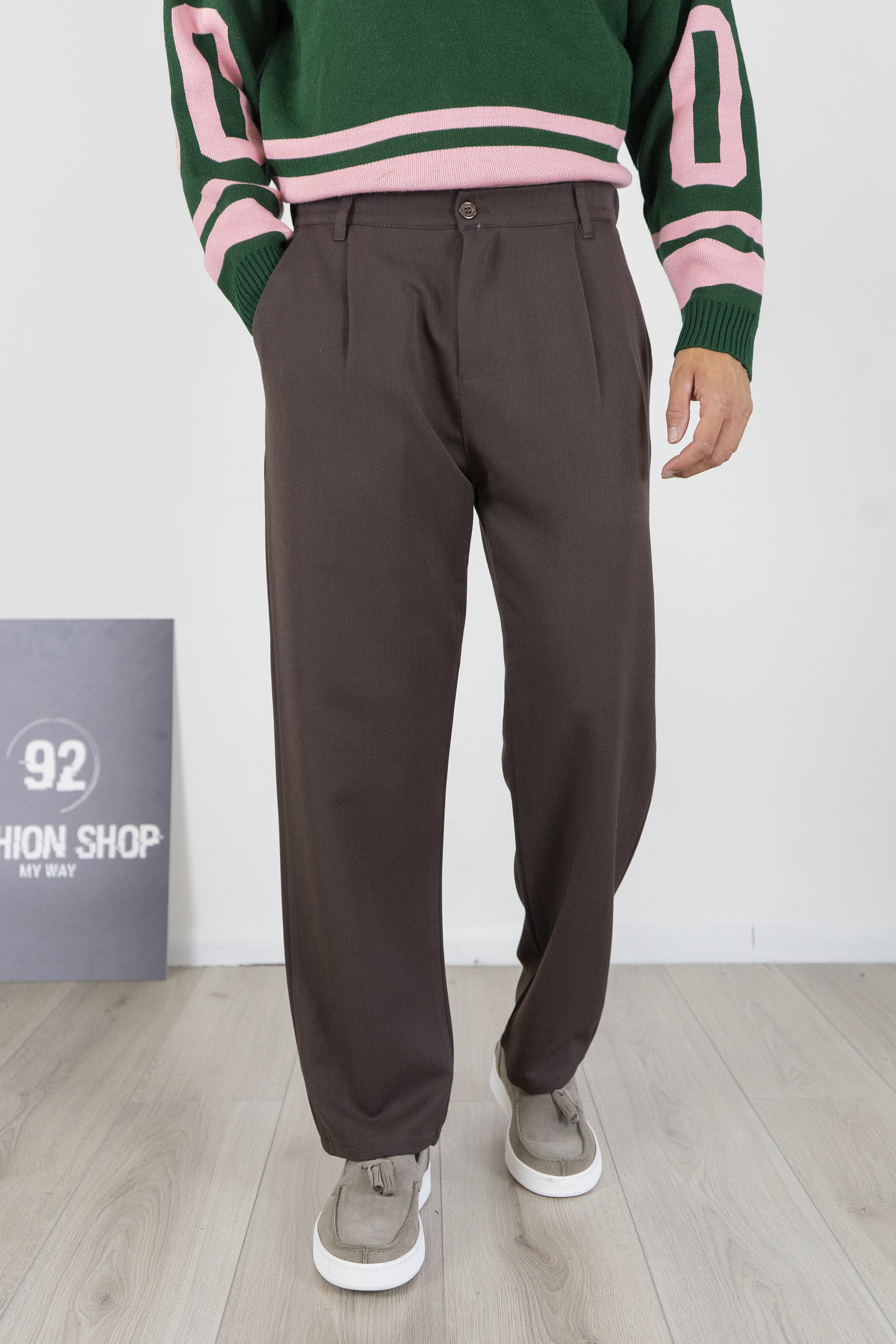 Pantalone Uomo Con bottone elastico Loose Fit Art. Pt173