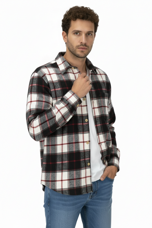 Men's Flannel Jacket Scottish Pattern Shirt Art. Cm146