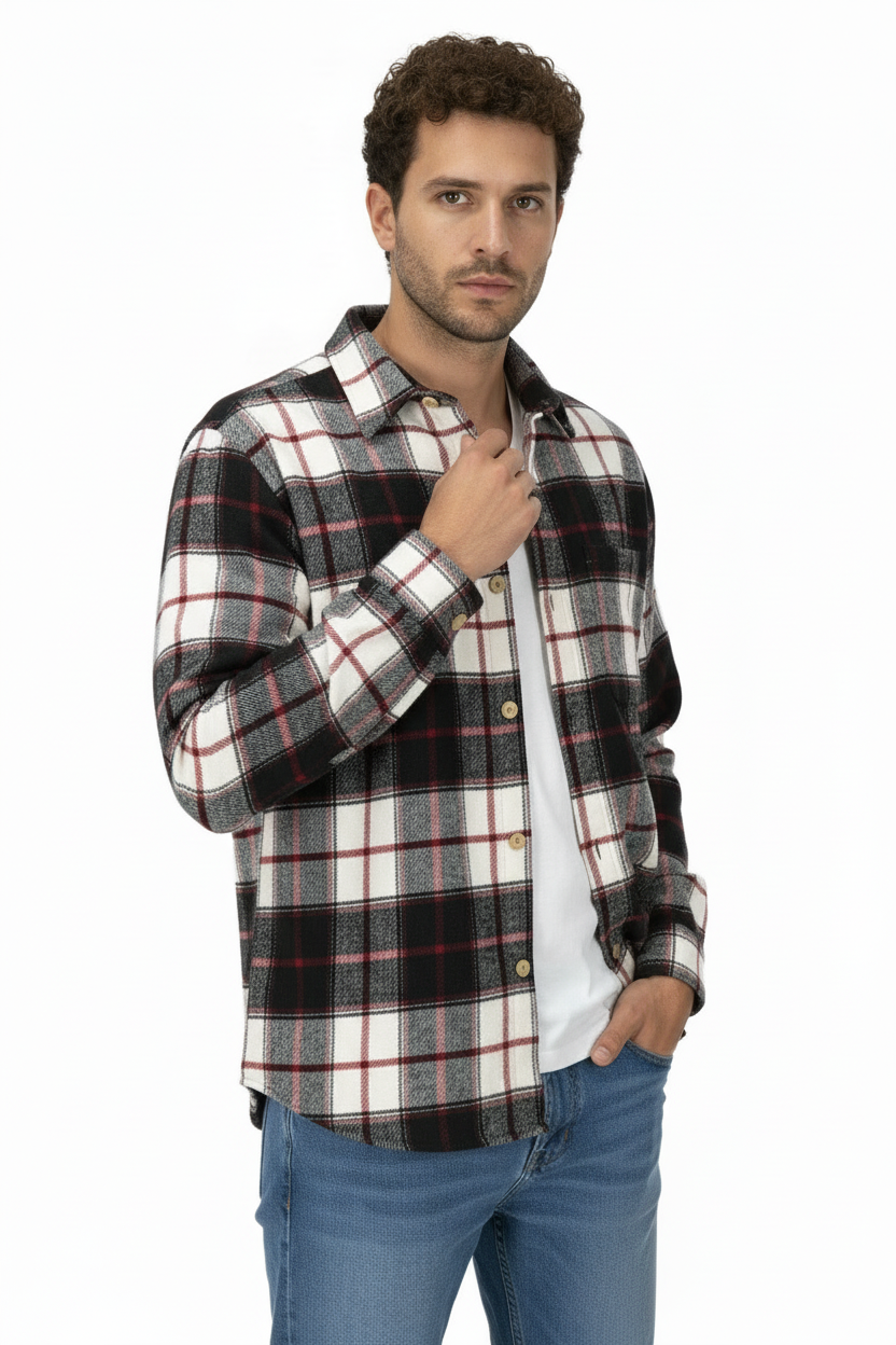 Camicione Uomo Giacca Flanella Fantasia Scozzese Art. Cm146