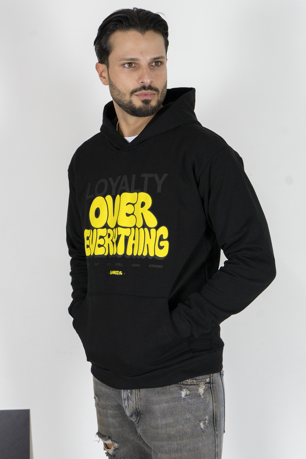 Felpa Hoodie Uomo con Stampa “Loyalty Over Everything” Art. Fe196