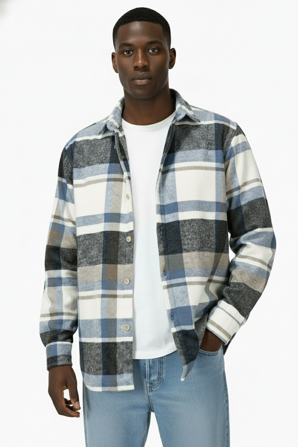 Men's Flannel Jacket Scottish Pattern Shirt Art. Cm146