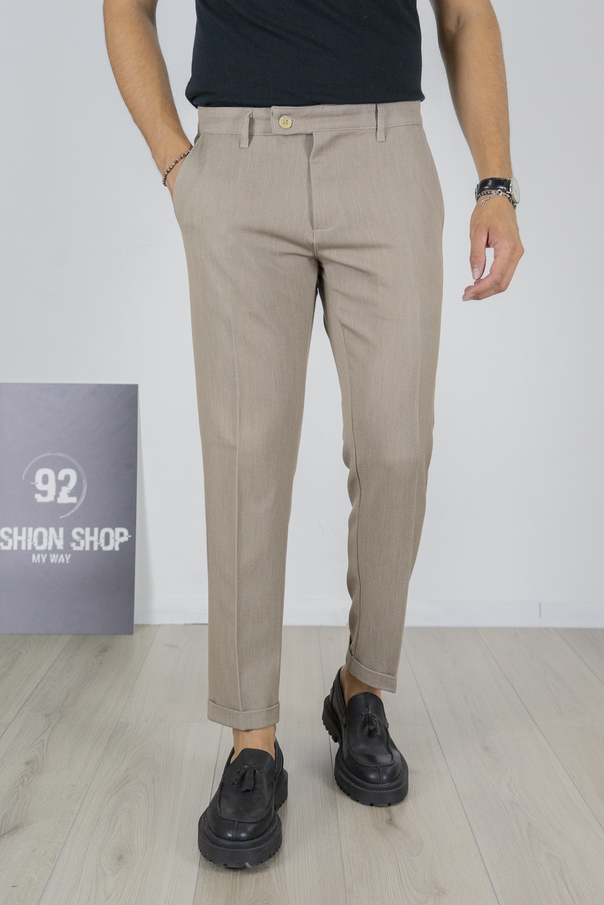 Pantalone Uomo Slim Fit Casual Con tasche Retro Art. PT102