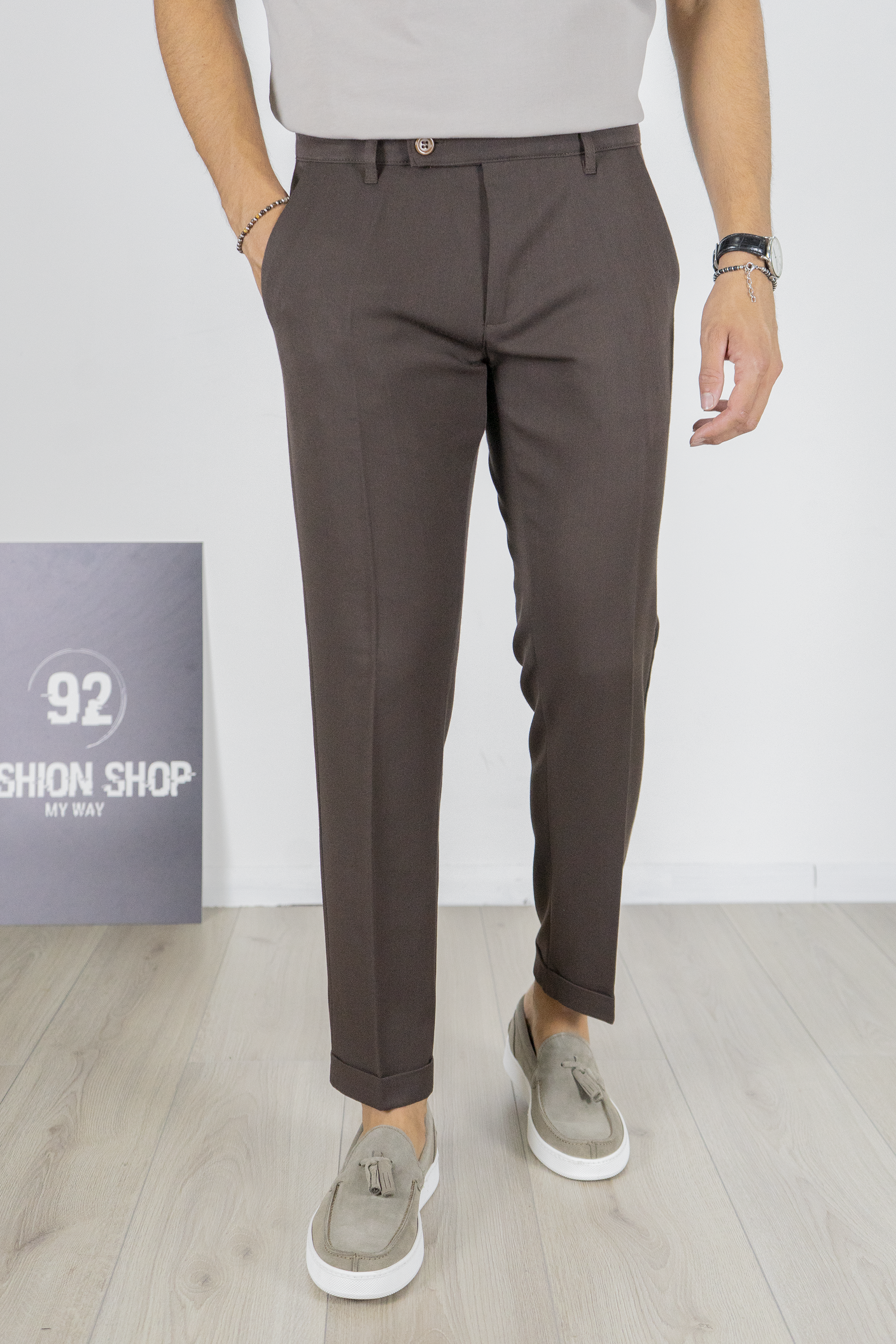 Pantalone Uomo Slim Fit Casual Con tasche Retro Art. PT102