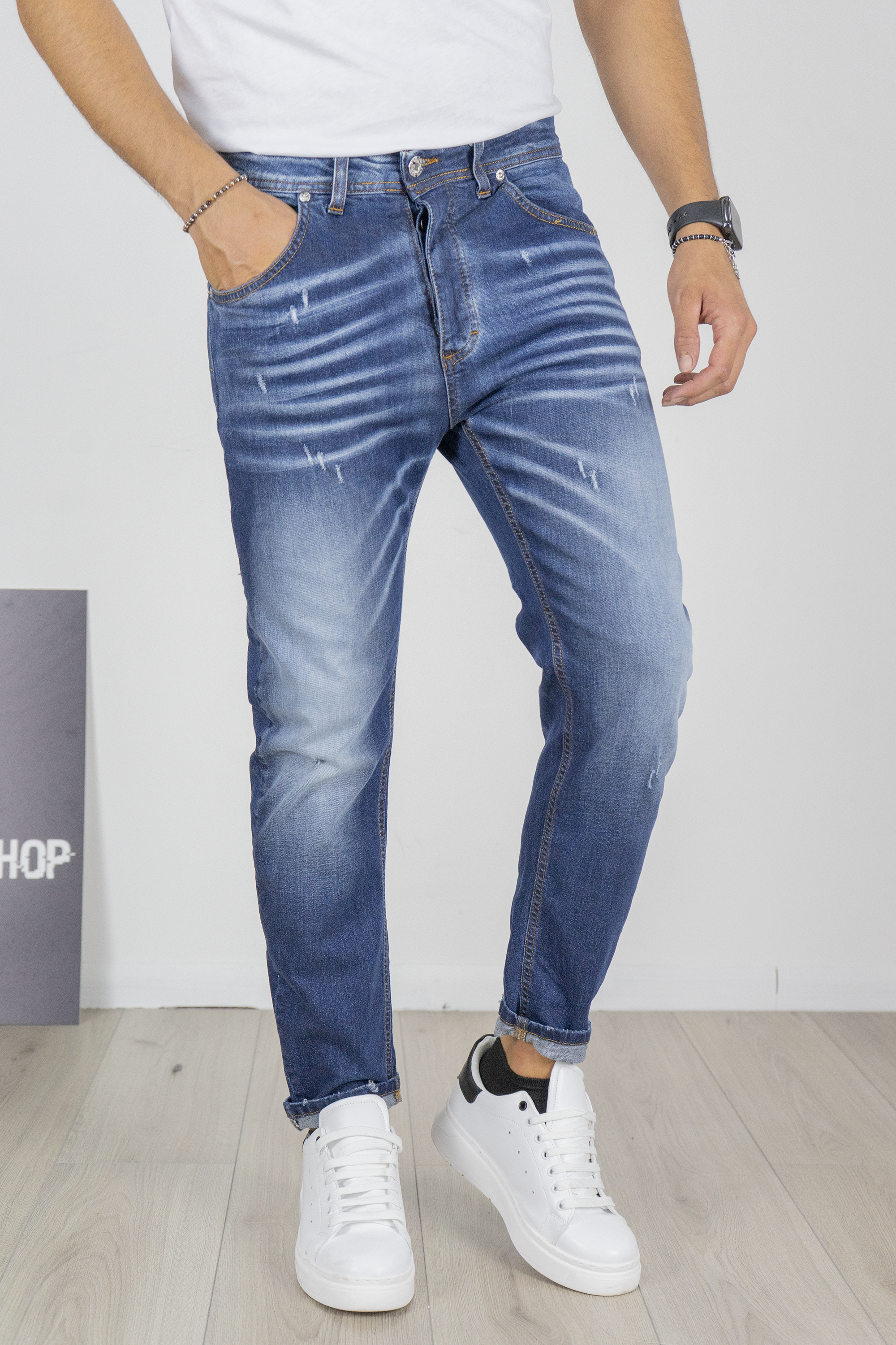 Jeans Uomo Slim Fit Sfumature 5 Tasche Art. Js416