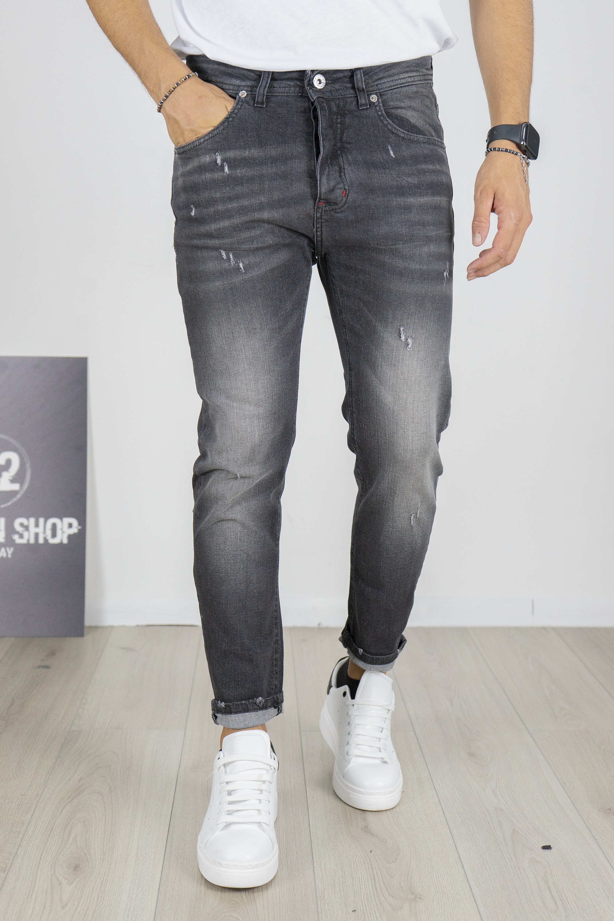 Jeans Uomo Slim Fit Sfumature 5 Tasche Art. Js416
