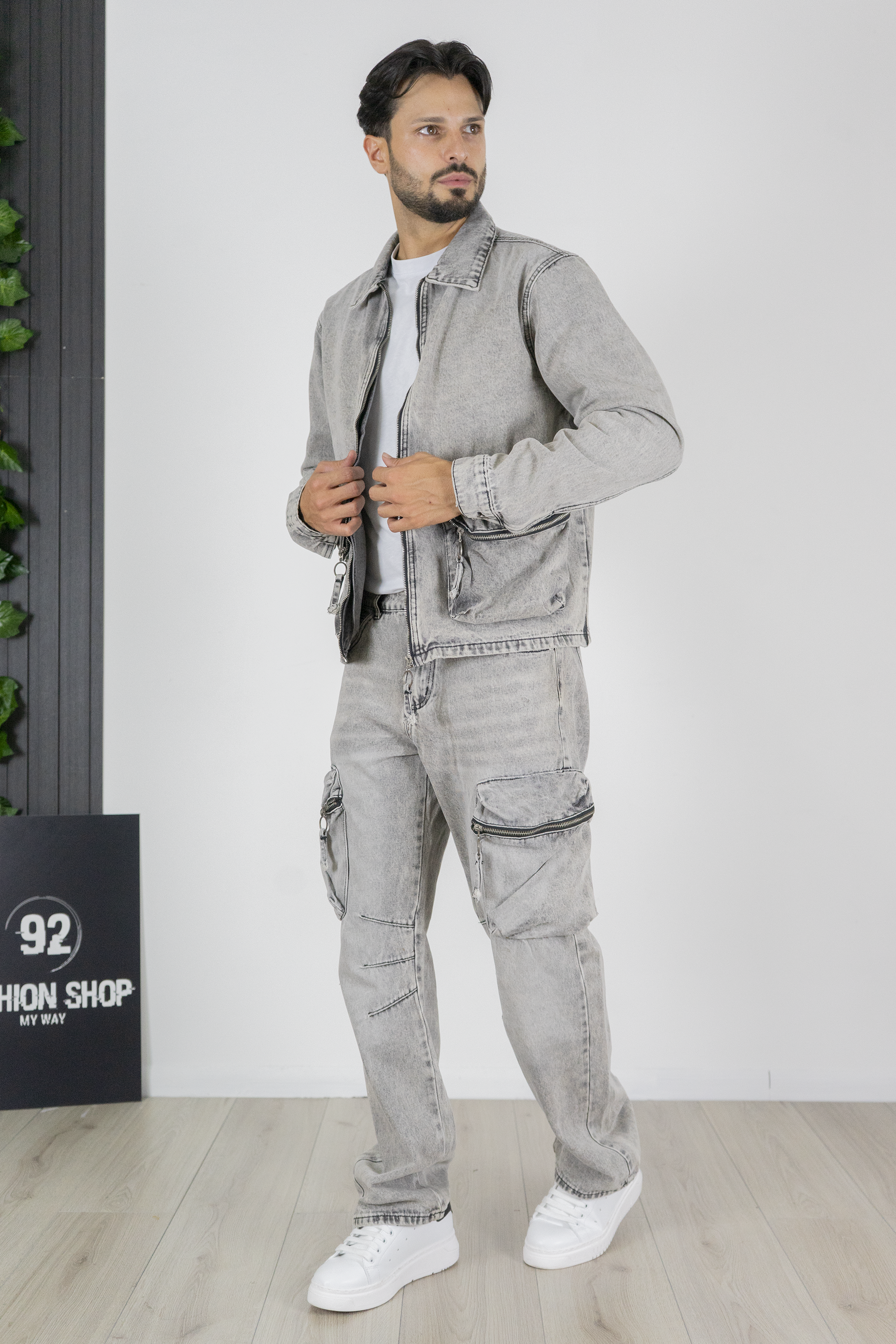 Coordinato Jeans Cargo Look Urban Art. Cd94