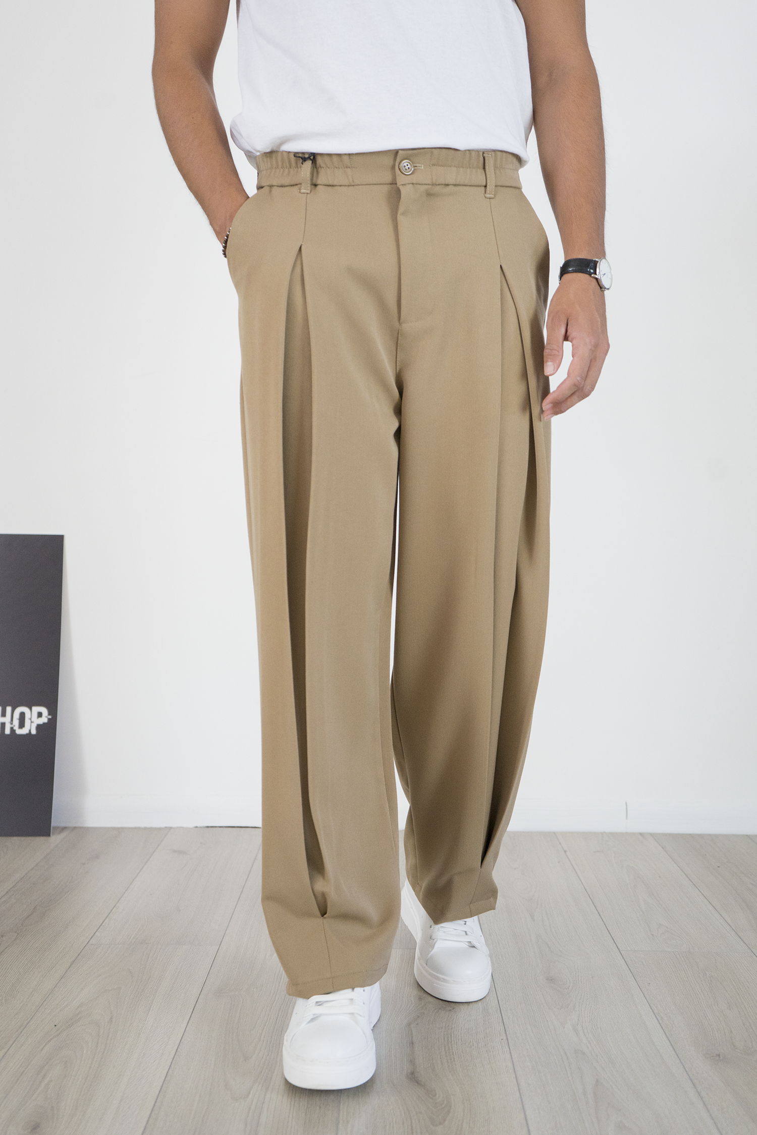 Pantalone Fondo Ampio Doppia Pinces Art. Pt211