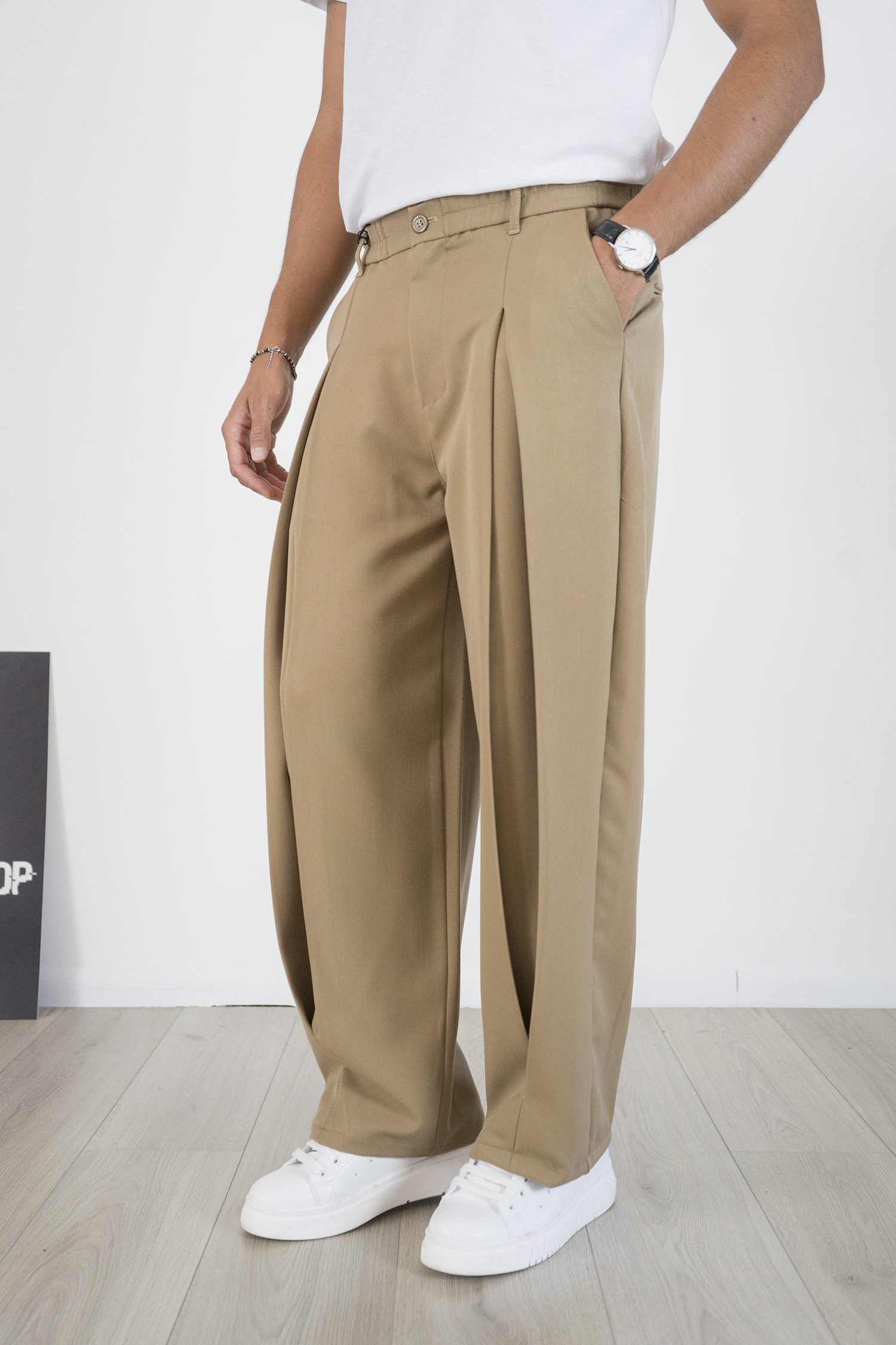 Pantalone Fondo Ampio Doppia Pinces Art. Pt211