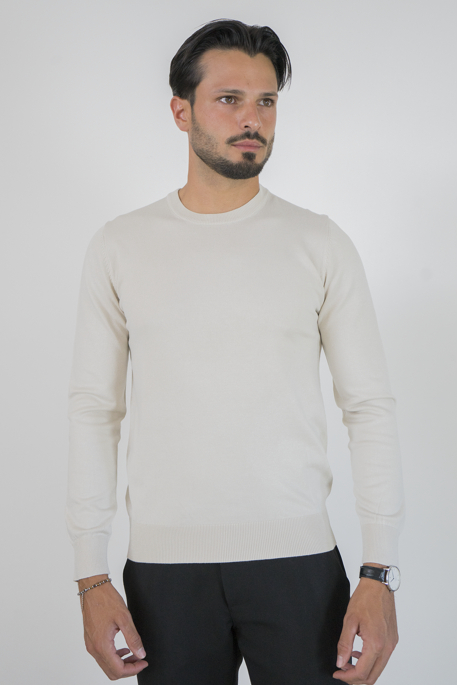 Maglioncino Girocollo In Filo Rasato Slim Fit Art. Mg147