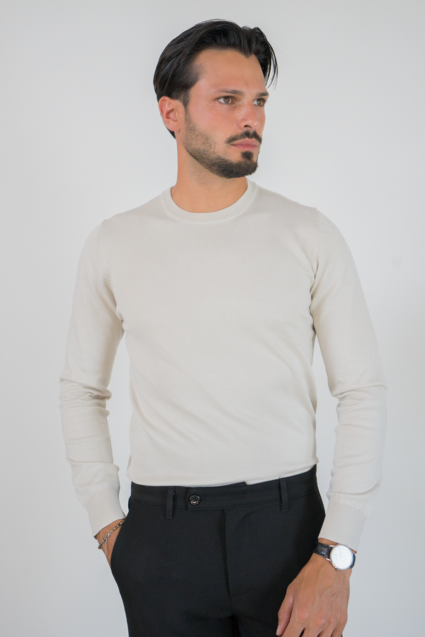 Maglioncino Girocollo In Filo Rasato Slim Fit Art. Mg147