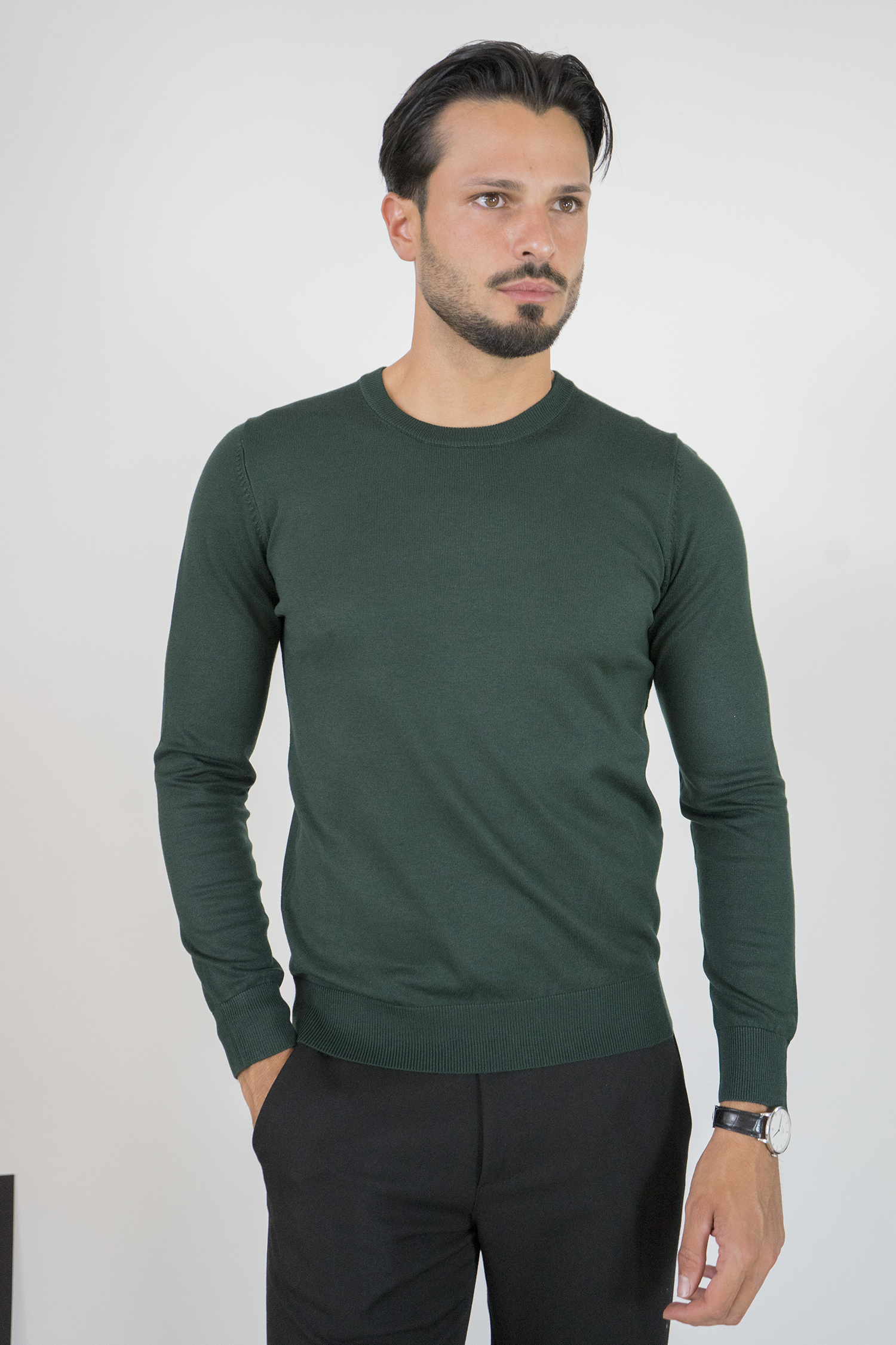 Maglioncino Girocollo In Filo Rasato Slim Fit Art. Mg147