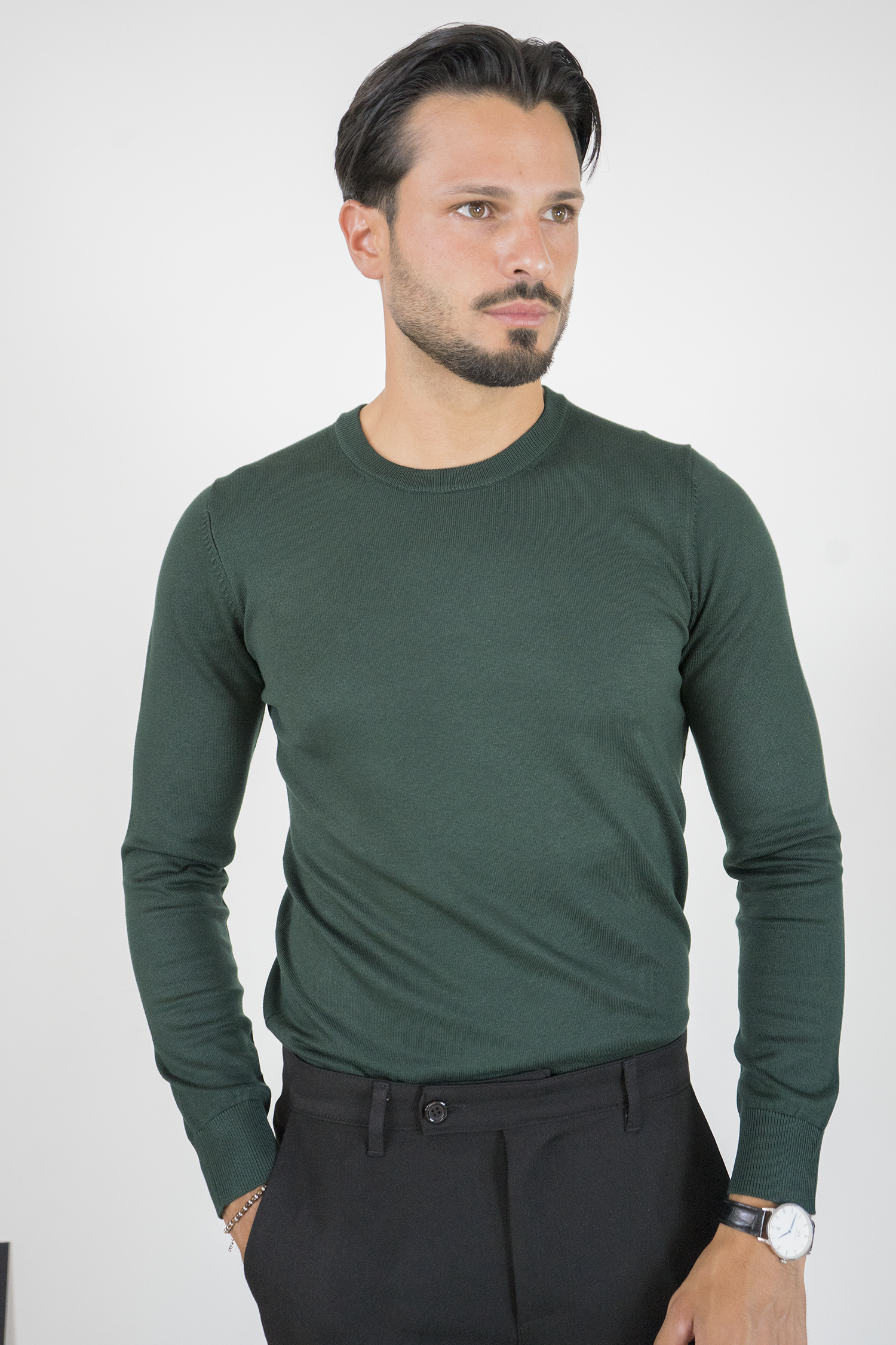 Maglioncino Girocollo In Filo Rasato Slim Fit Art. Mg147