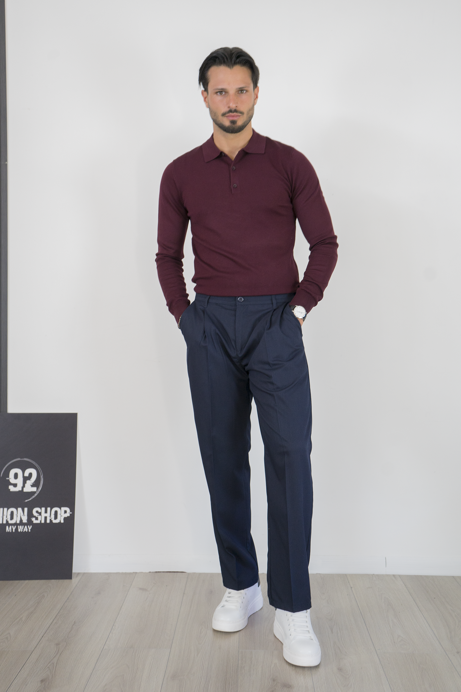 Maglioncino Polo In Filo Rasato Con Bottoni Art. MG149