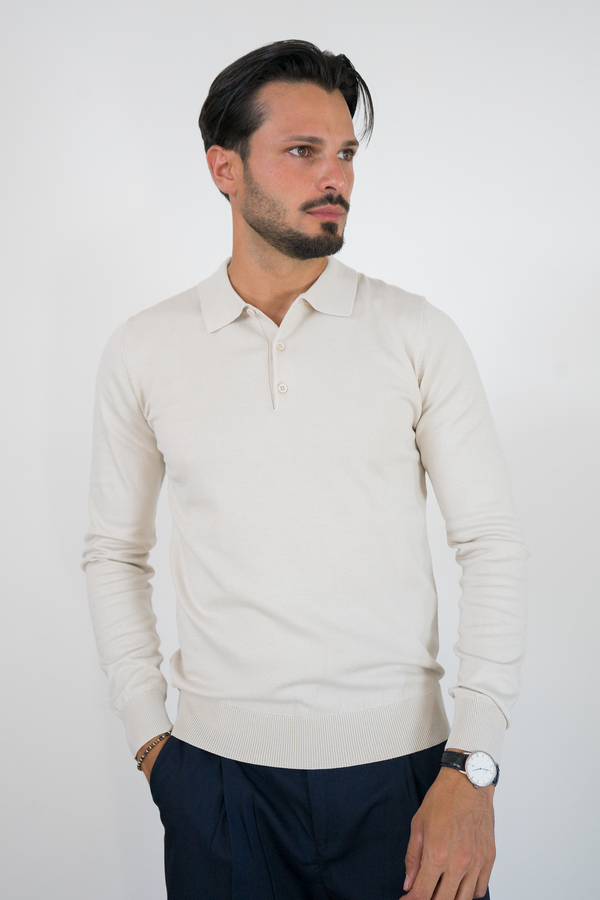 Maglioncino Polo In Filo Rasato Con Bottoni Art. MG149
