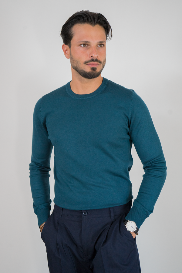 Maglioncino Girocollo In Filo Rasato Slim Fit Art. Mg147