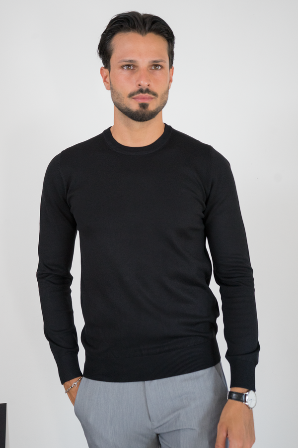 Maglioncino Girocollo In Filo Rasato Slim Fit Art. Mg147