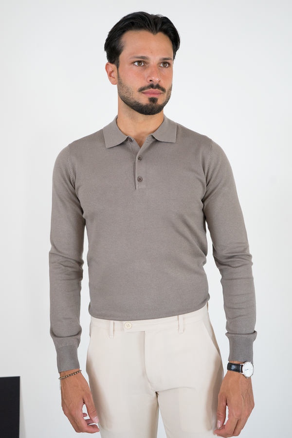 Maglioncino Polo In Filo Rasato Con Bottoni Art. MG149